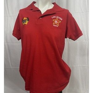 Los Altos Boots Red Polo Shirt Size M